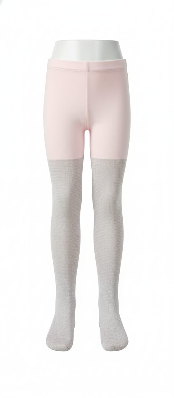Pastel Pink Shimmer Breathable Premium Cotton Mesh Kids Stockings – Party to Play Wear
