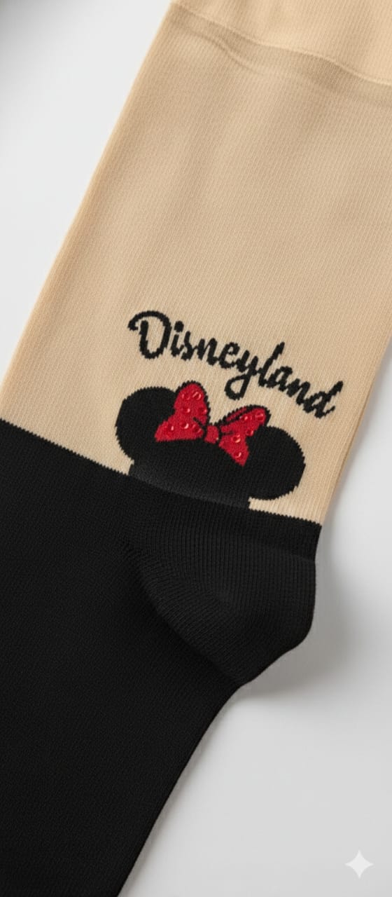 Black & Nude Minnie Printed Breathable Premium Cotton Mesh Kids Stockings – Party to Play Wear