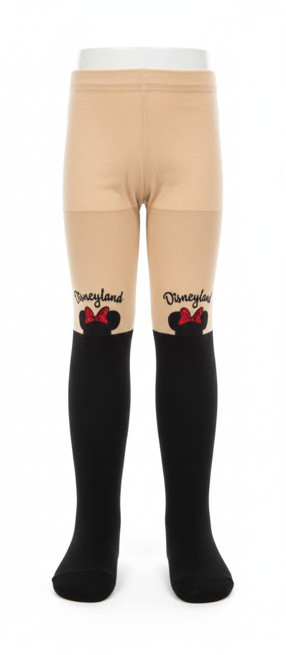 Black & Nude Minnie Printed Breathable Premium Cotton Mesh Kids Stockings – Party to Play Wear