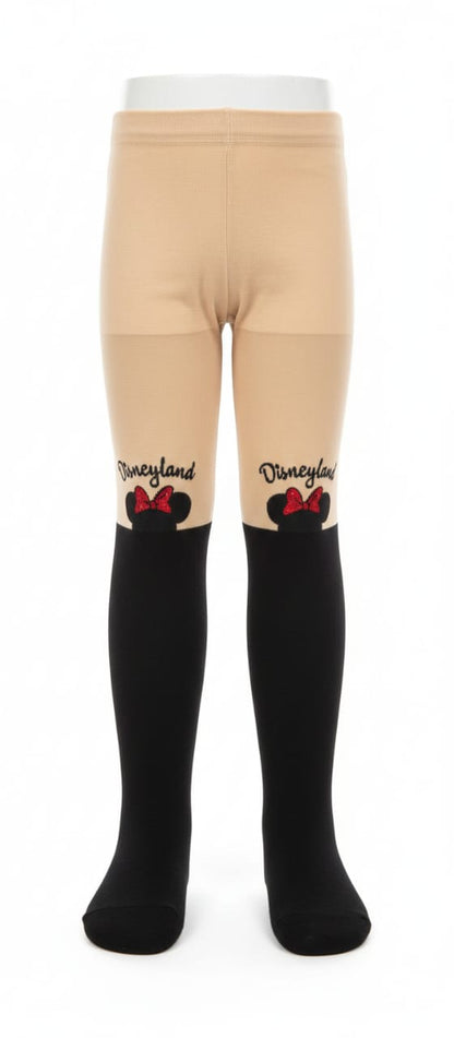 Black & Nude Minnie Printed Breathable Premium Cotton Mesh Kids Stockings – Party to Play Wear