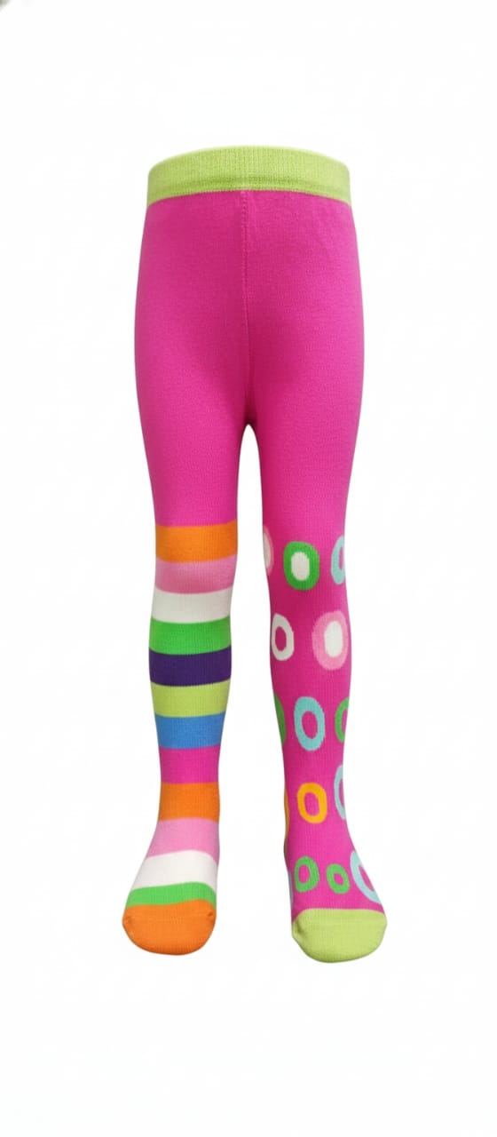 Pink Multicolour Breathable Premium Cotton Kids Stockings – Party to Play Wear