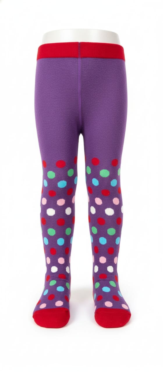 Purple Multicolour Breathable Premium Cotton Kids Stockings – Party to Play Wear