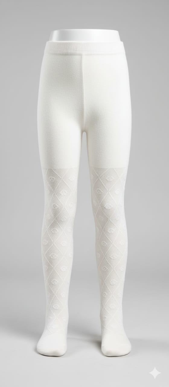 White Breathable Premium Cotton Mesh Kids Stockings – Party to Play Wear