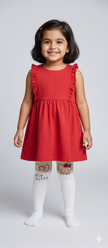 White Nude - Kitty Breathable Premium Cotton Mesh Kids Stockings – Party to Play Wear