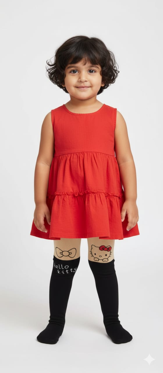 Black Nude - Kitty Breathable Premium Cotton Mesh Kids Stockings – Party to Play Wear