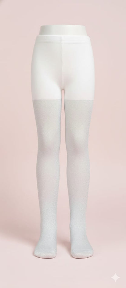 Silver Shimmer Breathable Premium Cotton Mesh Kids Stockings – Party to Play Wear