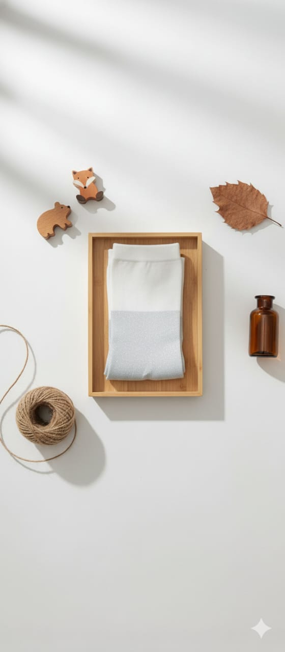 Silver Shimmer Breathable Premium Cotton Mesh Kids Stockings – Party to Play Wear