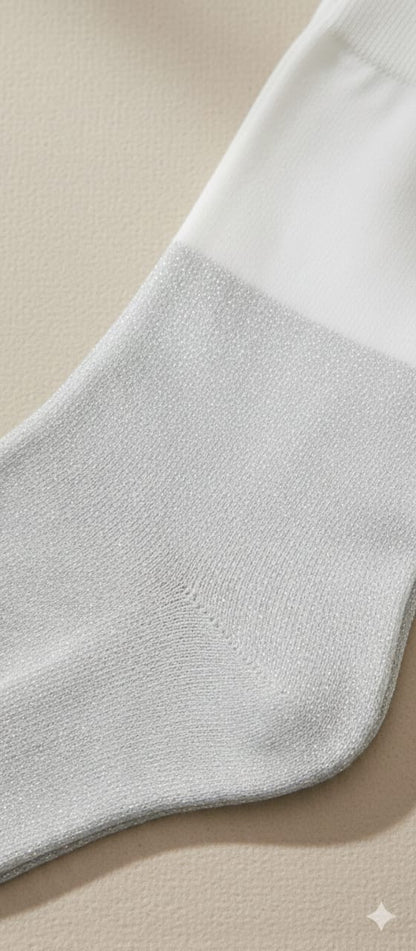 Silver Shimmer Breathable Premium Cotton Mesh Kids Stockings – Party to Play Wear