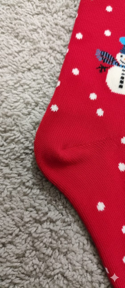 Red Snowman Breathable Premium Cotton Kids Stockings – Party to Play Wear