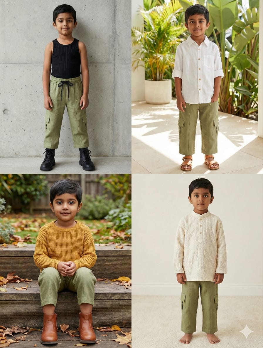 Olive Unisex Linen Cargo Pants – Lightweight Summer Wear