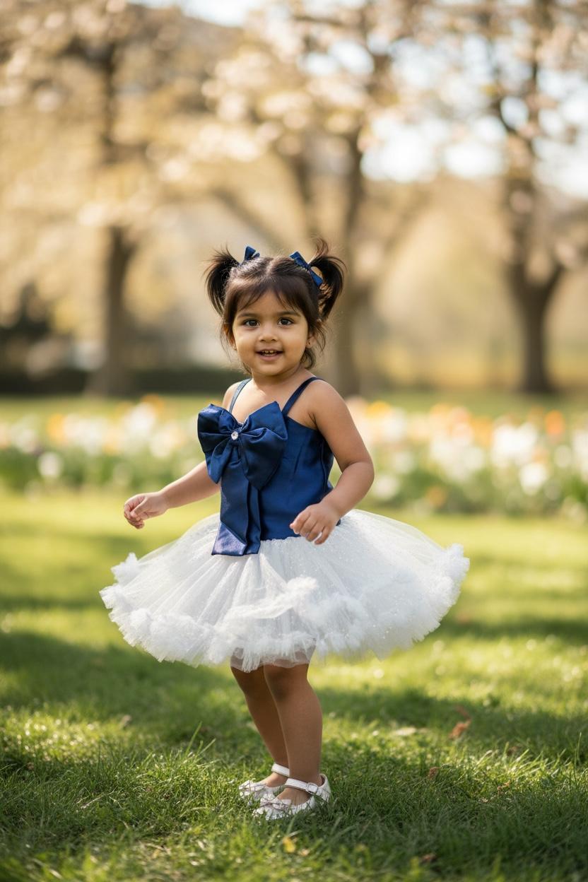 Satin Party Bow Crop Top for Girls