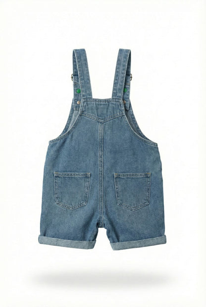 Cute Crocodile Denim Dungaree Shorts for Kids