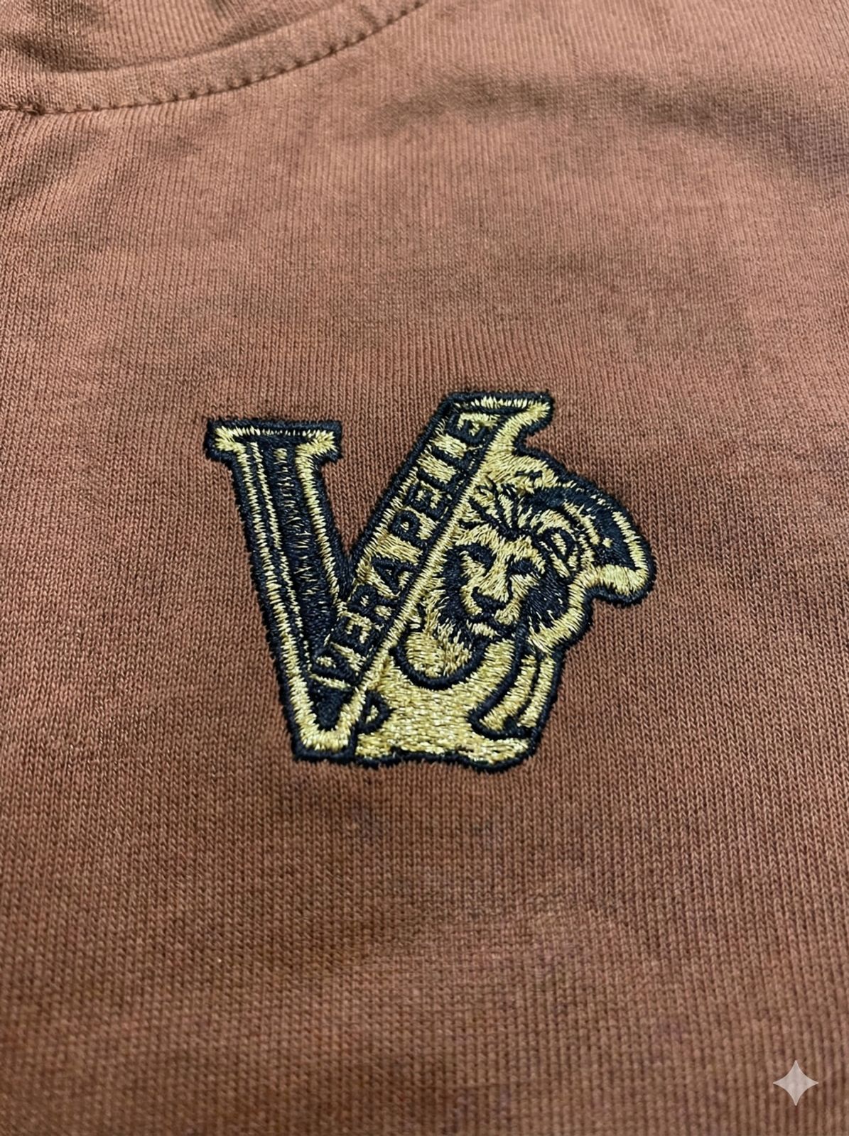 Earthy Brown Twisted Front Cotton Top with Chest Patch