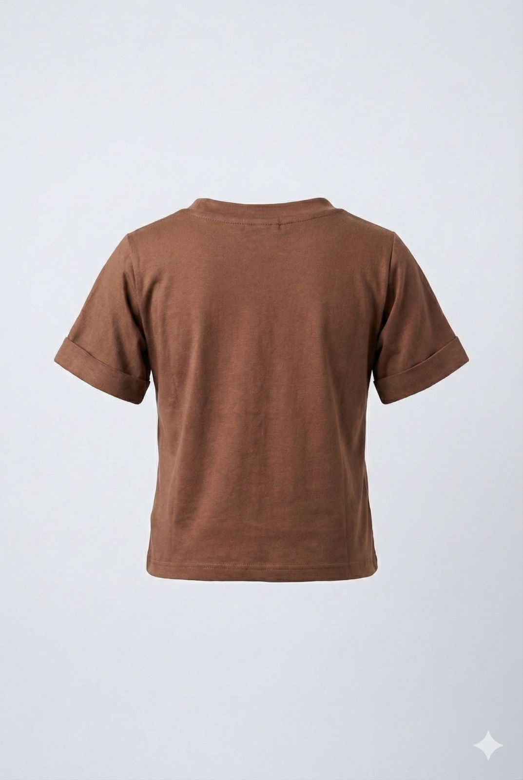 Earthy Brown Twisted Front Cotton Top with Chest Patch