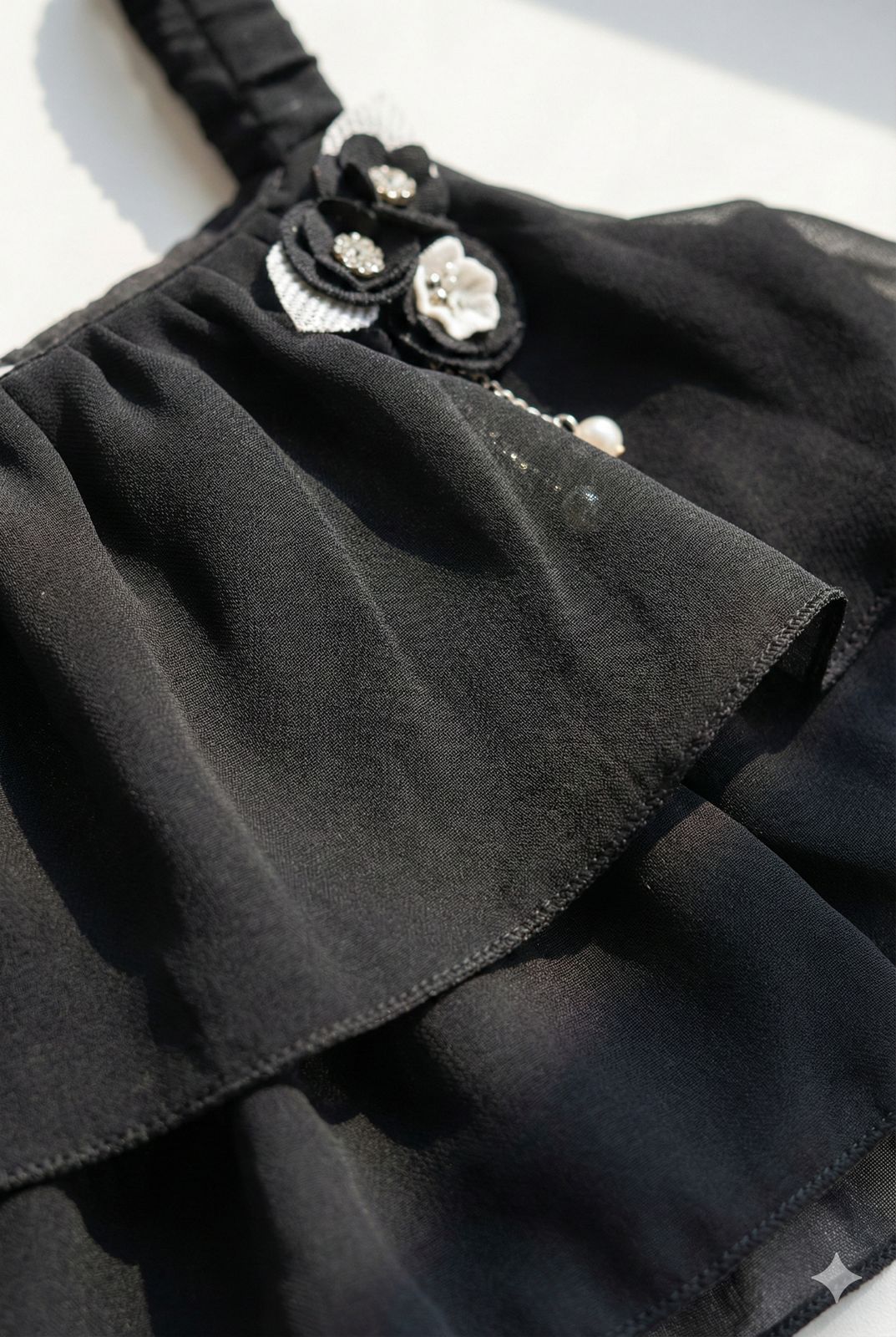 Black Midnight Sparkle Layered Party Sequin Dress