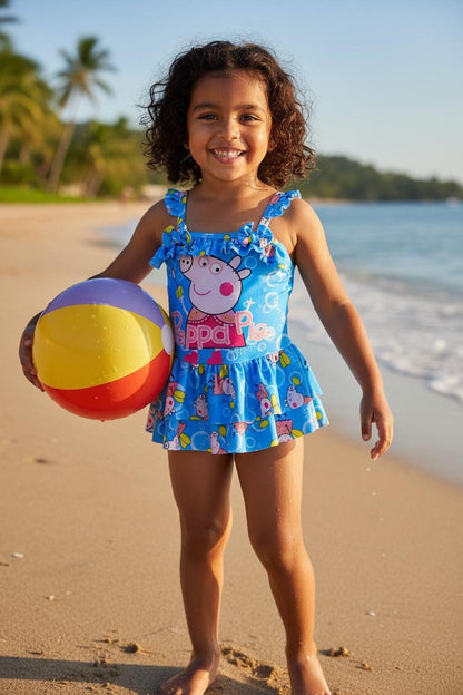 Peppa Pig Blue Ruffle Swimwear for Girls