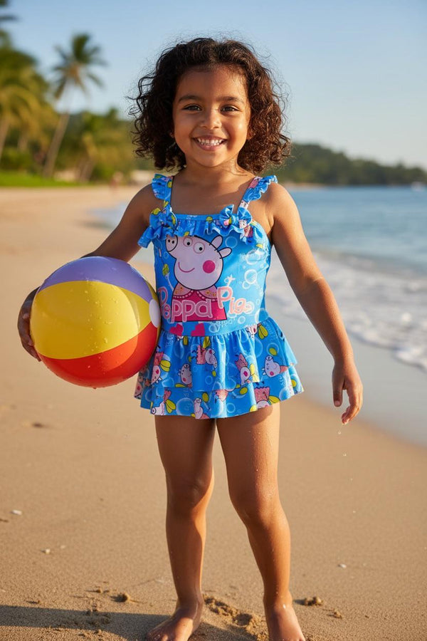 Peppa Pig Blue Ruffle Swimwear for Girls