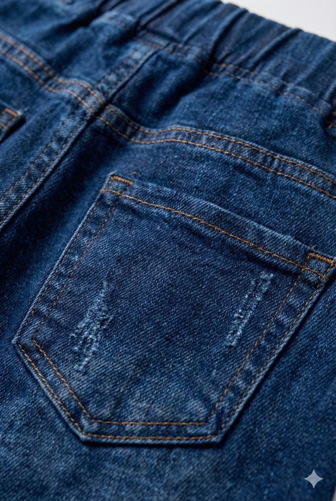 Dark Indigo Denim Jogger Pants – Elastic Waist Stretch Comfort Fit