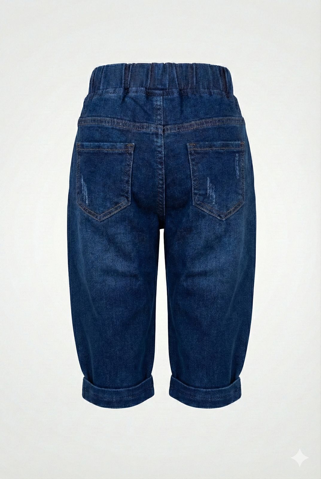 Dark Indigo Denim Jogger Pants – Elastic Waist Stretch Comfort Fit