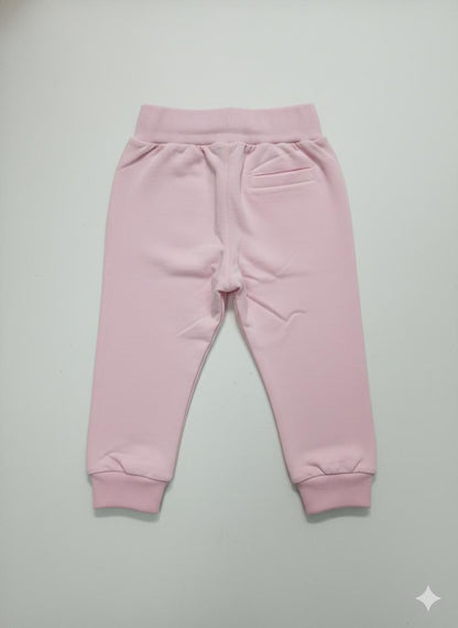 Pink Cotton Jogger Pants with Cat Print – Soft Elastic Waist Comfort Fit