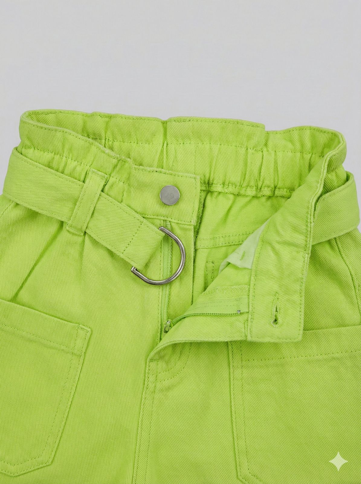 Lime Green Cargo Pants with Belt – Trendy Wide Leg Utility Pants