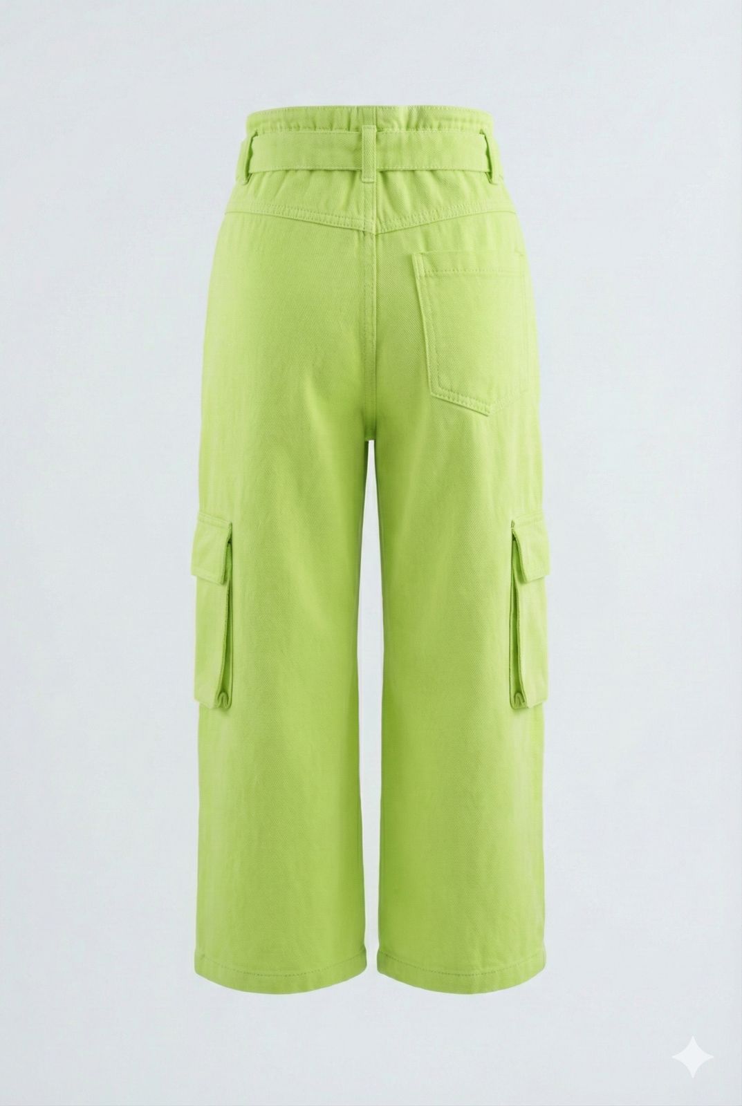 Lime Green Cargo Pants with Belt – Trendy Wide Leg Utility Pants