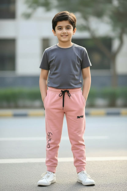 Peach Unisex Sports Jogger Pants – Elastic Waist Comfort Fit Athleisure Pants