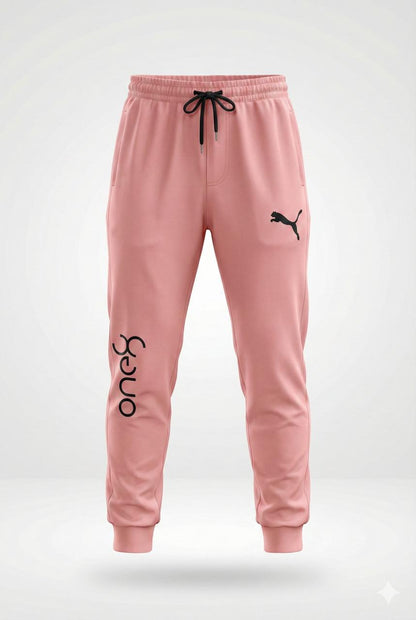 Peach Unisex Sports Jogger Pants – Elastic Waist Comfort Fit Athleisure Pants