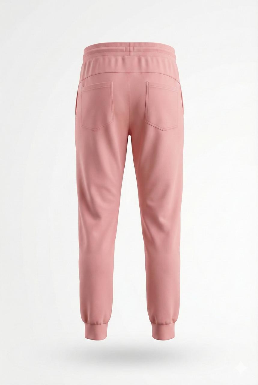 Peach Unisex Sports Jogger Pants – Elastic Waist Comfort Fit Athleisure Pants