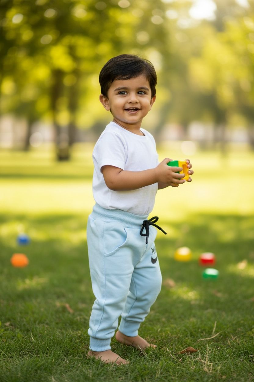 Blue Unisex Sports Jogger Pants – Soft Elastic Waist Athleisure Comfort Fit