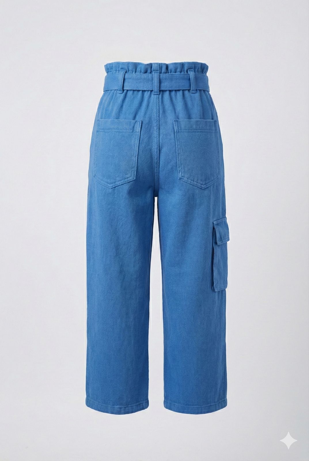 Electric Blue Cargo Pants with Belt – Trendy Wide Leg Utility Pants