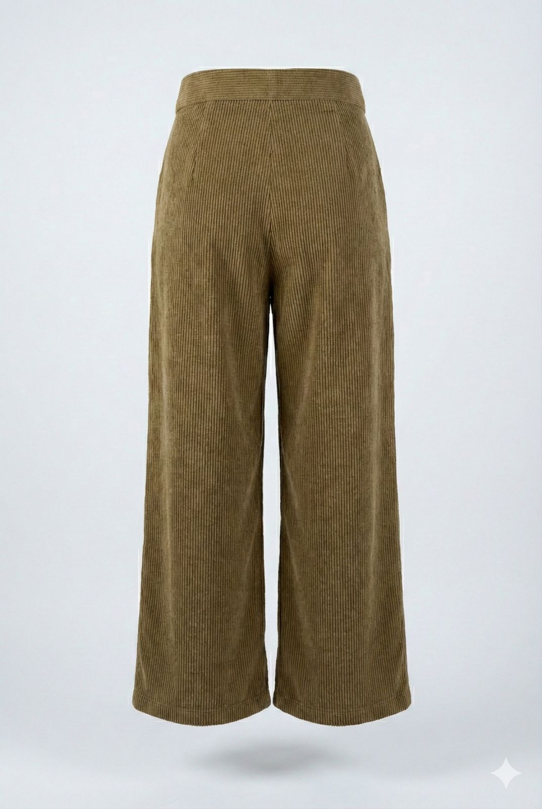 Brown Corduroy Palazzo Pants with Belt – Wide Leg Winter Trousers