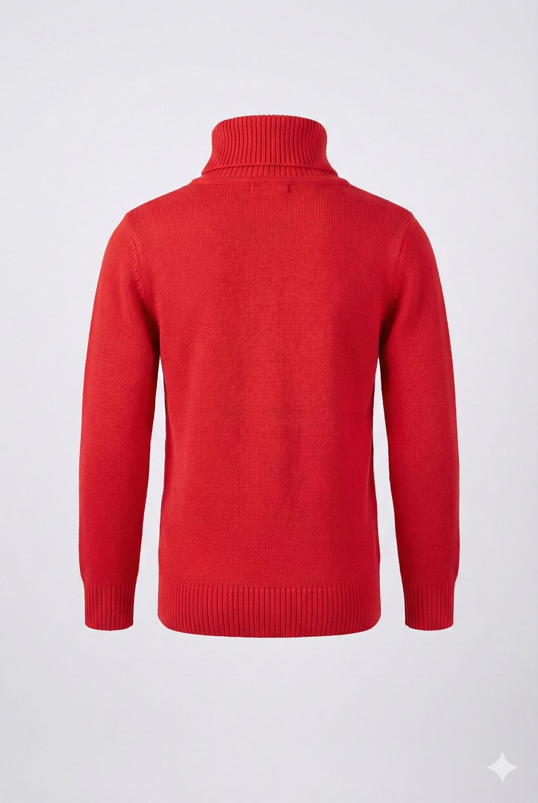 Red High Neck Knit Sweater – Soft Winter Turtle Neck Pullover