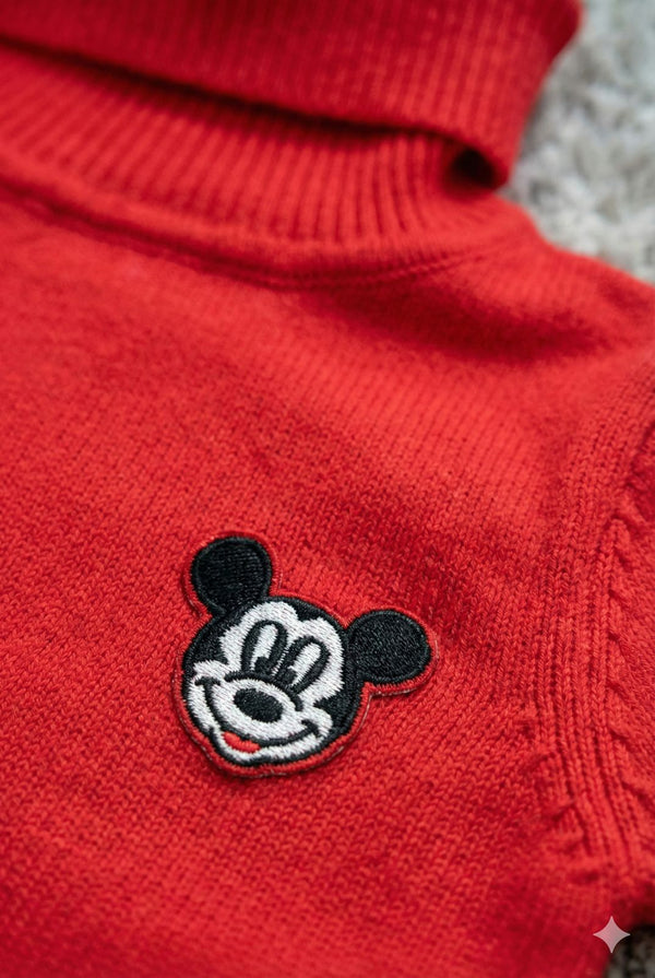 Red High Neck Knit Sweater – Soft Winter Turtle Neck Pullover