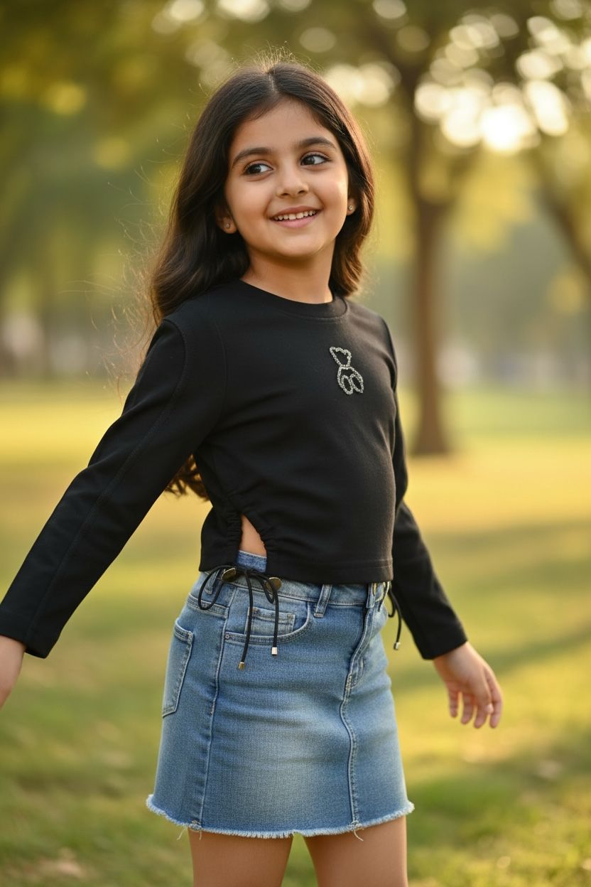 Black Long Sleeve Crop Top – Stylish Stretch Fit Top