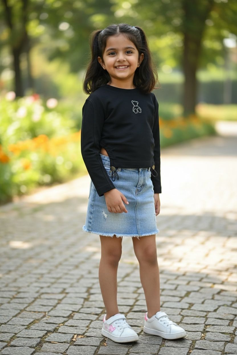 Black Long Sleeve Crop Top – Stylish Stretch Fit Top