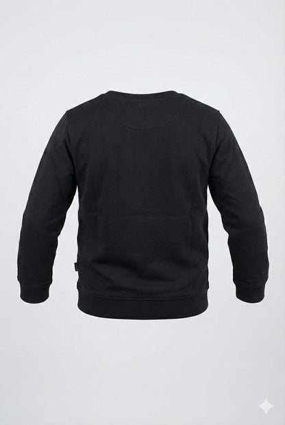 Black Embellished Sweatshirt – Full Sleeve Winter Comfort Top