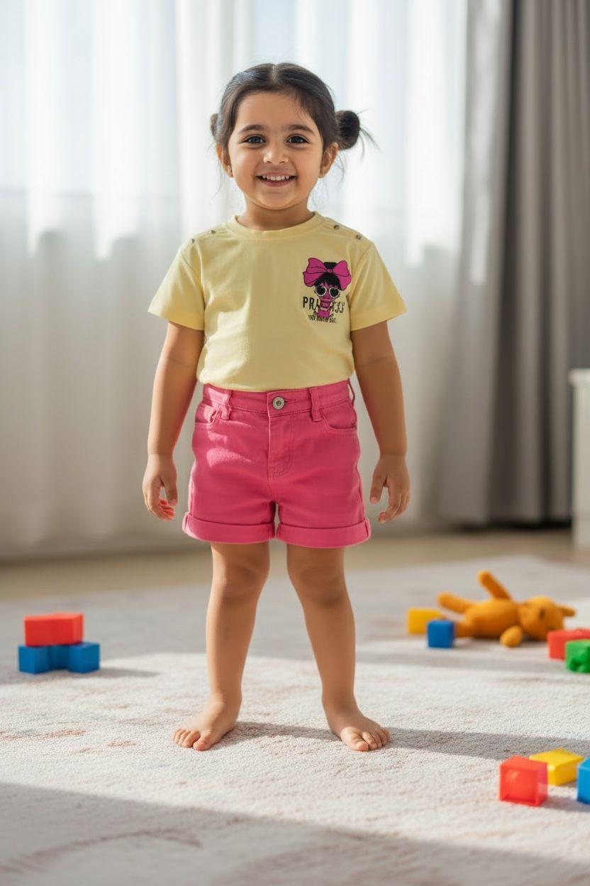 Yellow Printed Cotton T-Shirt – Cute Casual Summer Wear