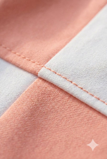 Peach Checkerboard Crop Top – Trendy Summer Wear | Devils n Dolls