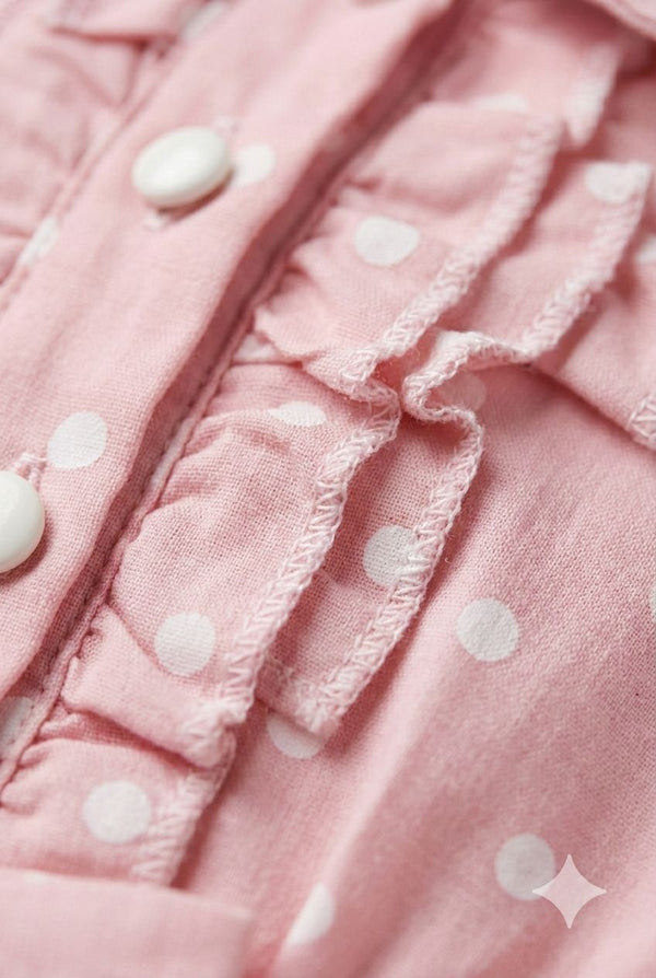 Rose Pink Polka Dot Stretchable Cotton Jumpsuit – Premium Summer Wear | Devils n Dolls