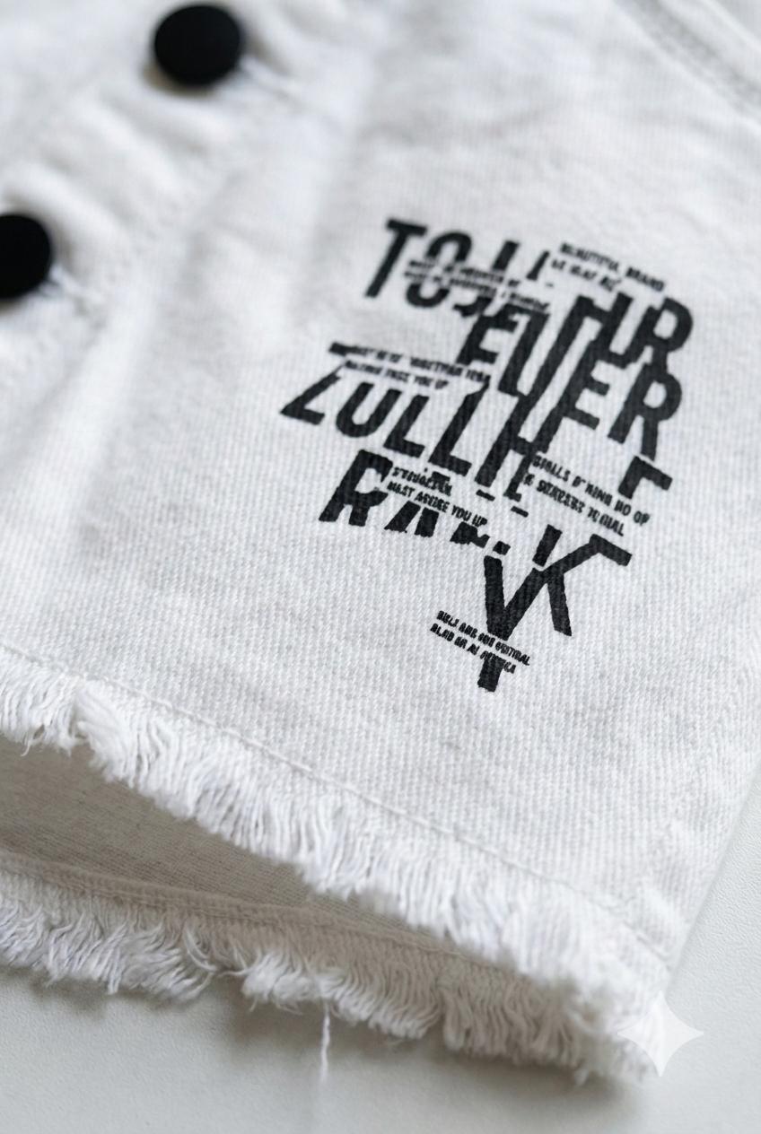 White Button-Front Denim Skirt – Trendy A-Line Casual Wear | Devils n Dolls