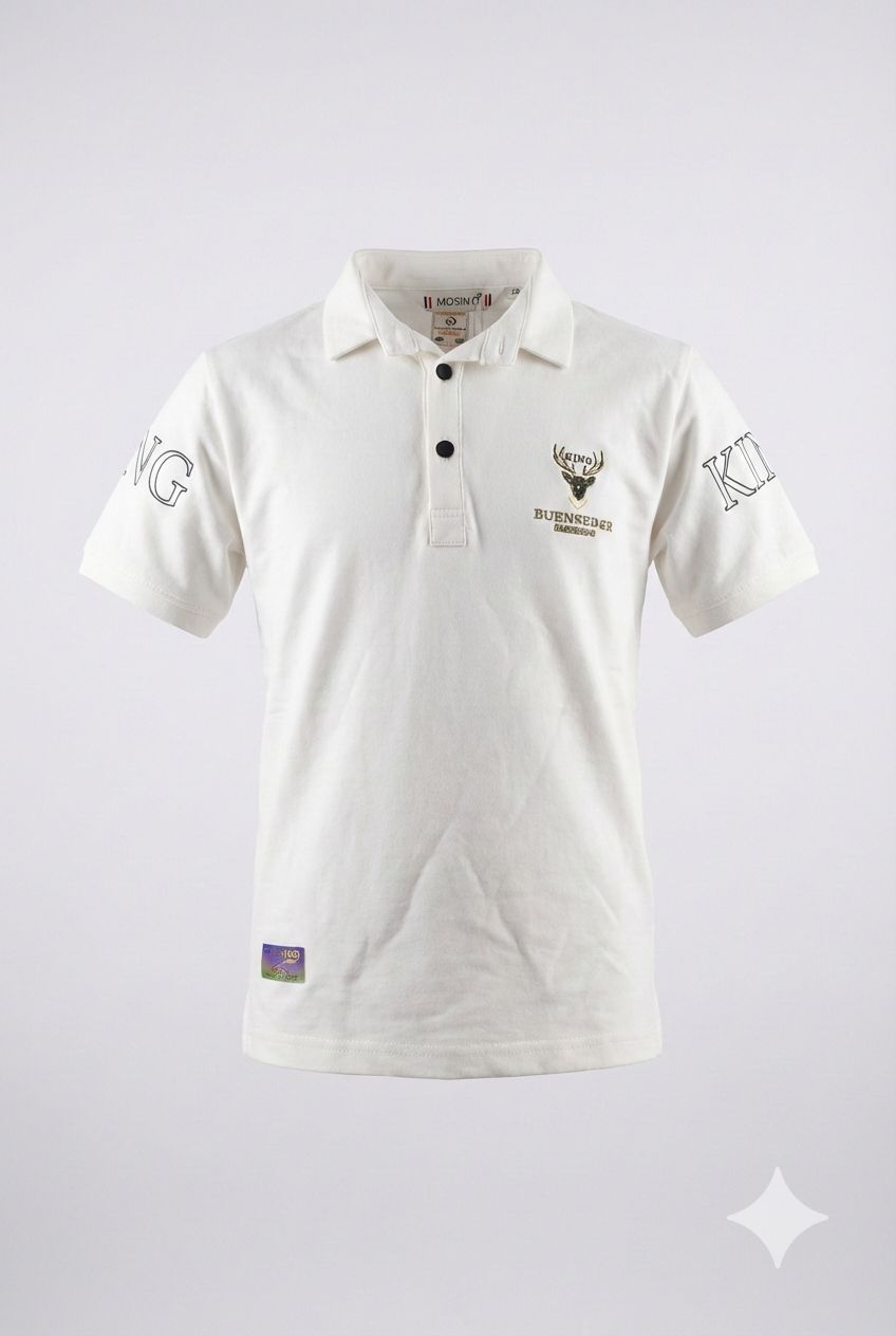 White Embellished Logo Polo T-Shirt – Smart Casual Party Wear | Devils n Dolls