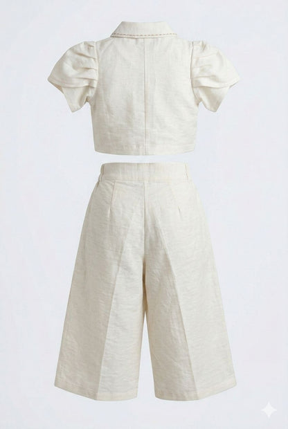 Beige Embroidered Ethnic Co-Ord Set with Palazzo – Premium Festive Wear