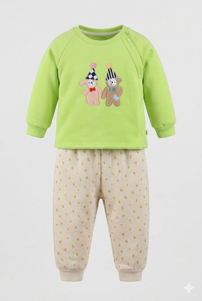 Lime Baby Thick Winter Sweatshirt & Pant Set – Warm Fleece Co-Ord
