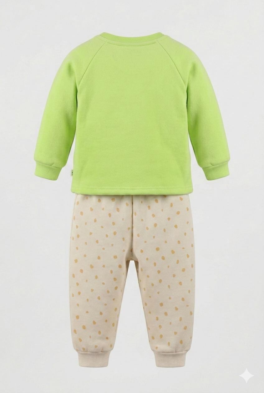 Lime Baby Thick Winter Sweatshirt & Pant Set – Warm Fleece Co-Ord
