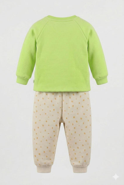 Lime Baby Thick Winter Sweatshirt & Pant Set – Warm Fleece Co-Ord