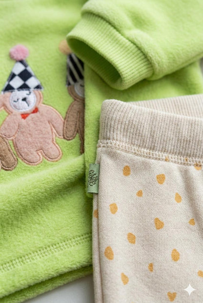 Lime Baby Thick Winter Sweatshirt & Pant Set – Warm Fleece Co-Ord