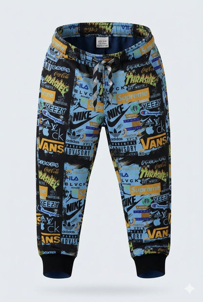 Blue Printed Winter Tracksuit Set – Zipper Jacket & Jogger Co-Ord