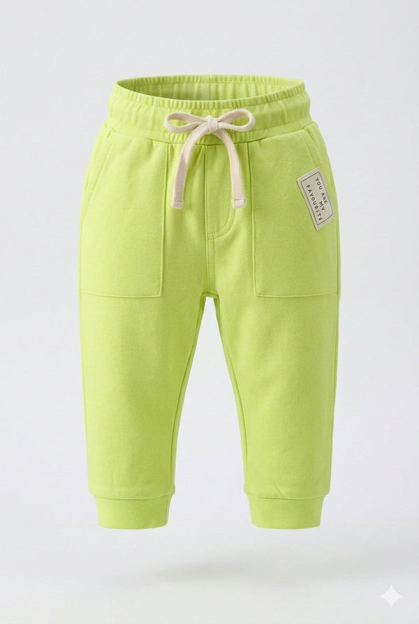Cotton Solid Joggers – Lime Green & Sunshine Yellow
