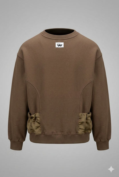 Premium Winter Utility Sweatshirt – Khaki Brown